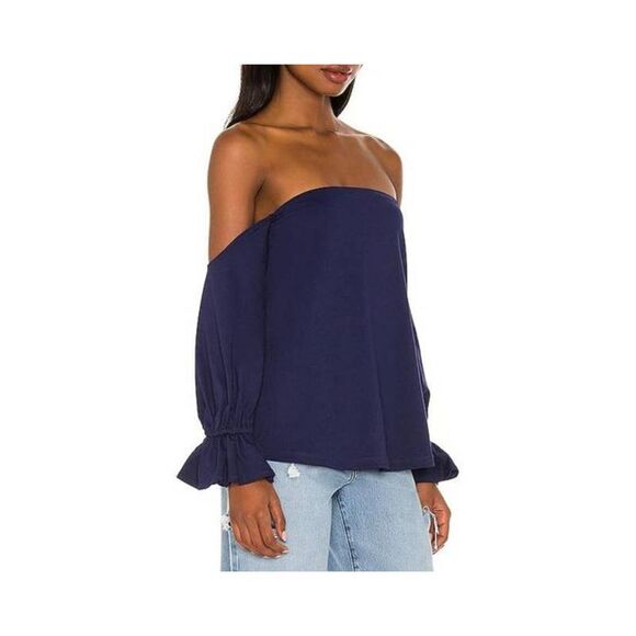 SUSANA MONACO Puff Sleeve Off-The-Shoulder Top - Picture 1 of 4
